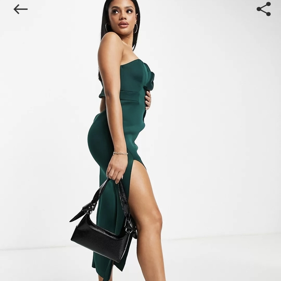 ASOS Green Asymmetrical Dress NWT - Picture 3 of 4